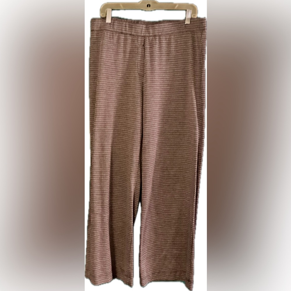 John Paul Richard Wide Leg Semi-Sheer Pull-On Pants Large